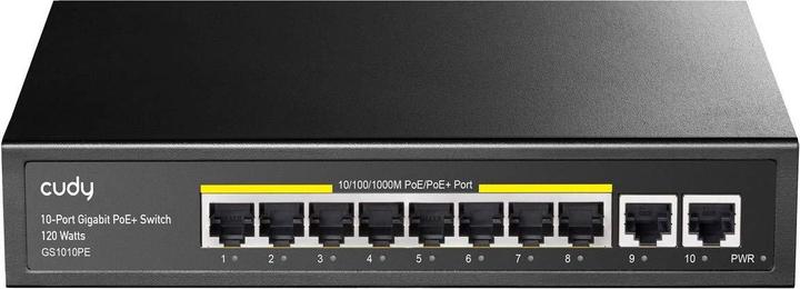 Produktbild Cudy GS1010PE network switch Gigabit Ethernet (10/100/1000) Power over Ethernet (PoE) Black (10 Ports)