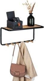 Actual product image Wenko Wandgarderobe Mod. Loft aus Stahlrohr und FSC®-zertifiziertem Bambus