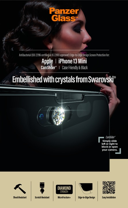 Actual product image PanzerGlass Screen protector CF Cam Slider AB (1 Piece, Apple iPhone 13 mini)