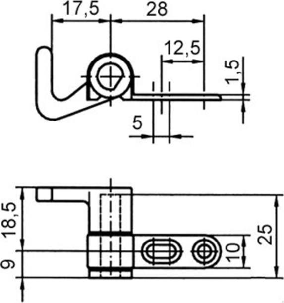 Actual product image Heusser Terza catch hook for screwing on