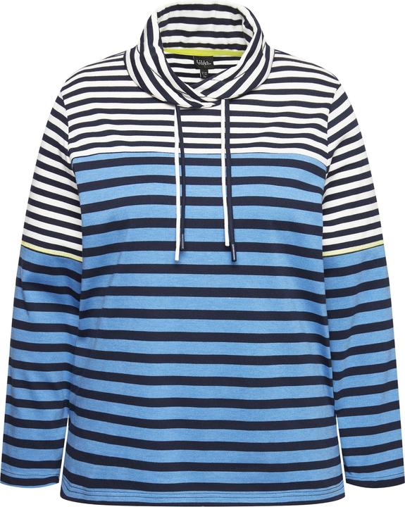 Produktbild Ulla Popken Shirt, Ringelmix, Stehkragen, Langarm, hinten länger (42, 44)