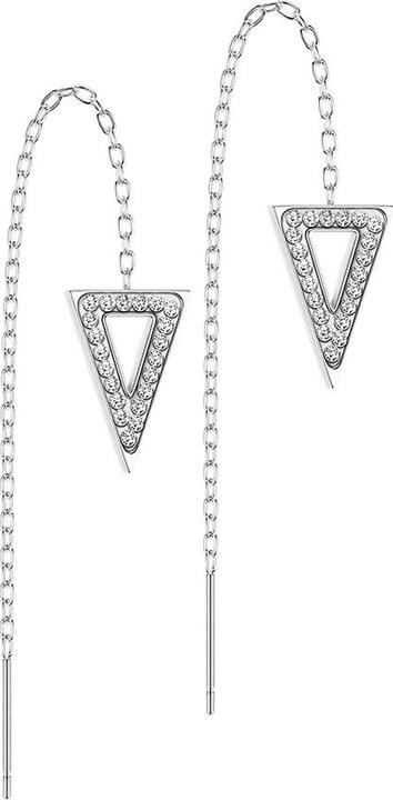Immagine prodotto Star Piercing Orecchini a perno in argento con catena a caduta libera e triangolo con cristalli (senza ottone, Acciaio chirurgico 316L)