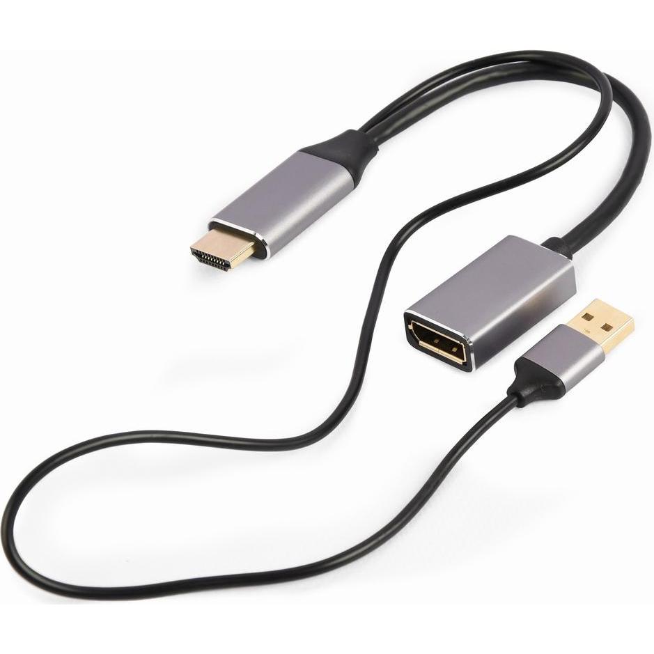 Gembird Active 4K HDMI male to DisplayPo (HDMI, 10 cm), Data + Video Adapter, Schwarz