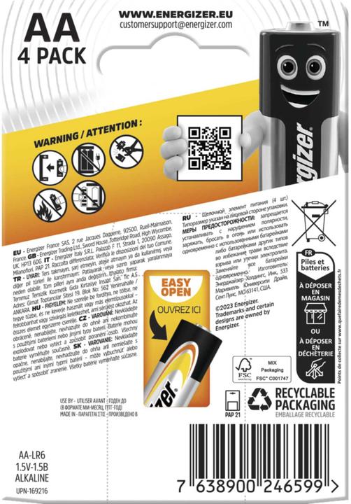 Actual product image Energizer Alkaline Power (4 pcs., AA)