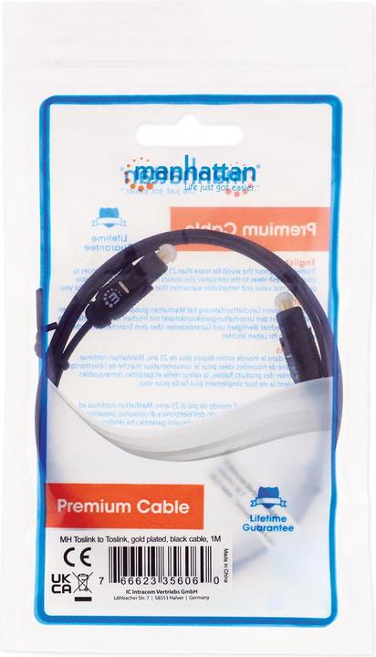 Produktbild Manhattan Audiokabel Toslink Stecker/Stecker (1 m, Toslink Kabel)