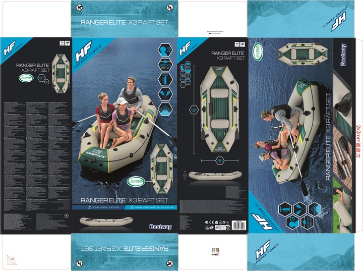 Immagine prodotto Bestway Set Gommone Ranger Elite X3 (295 cm, 3 pers.)