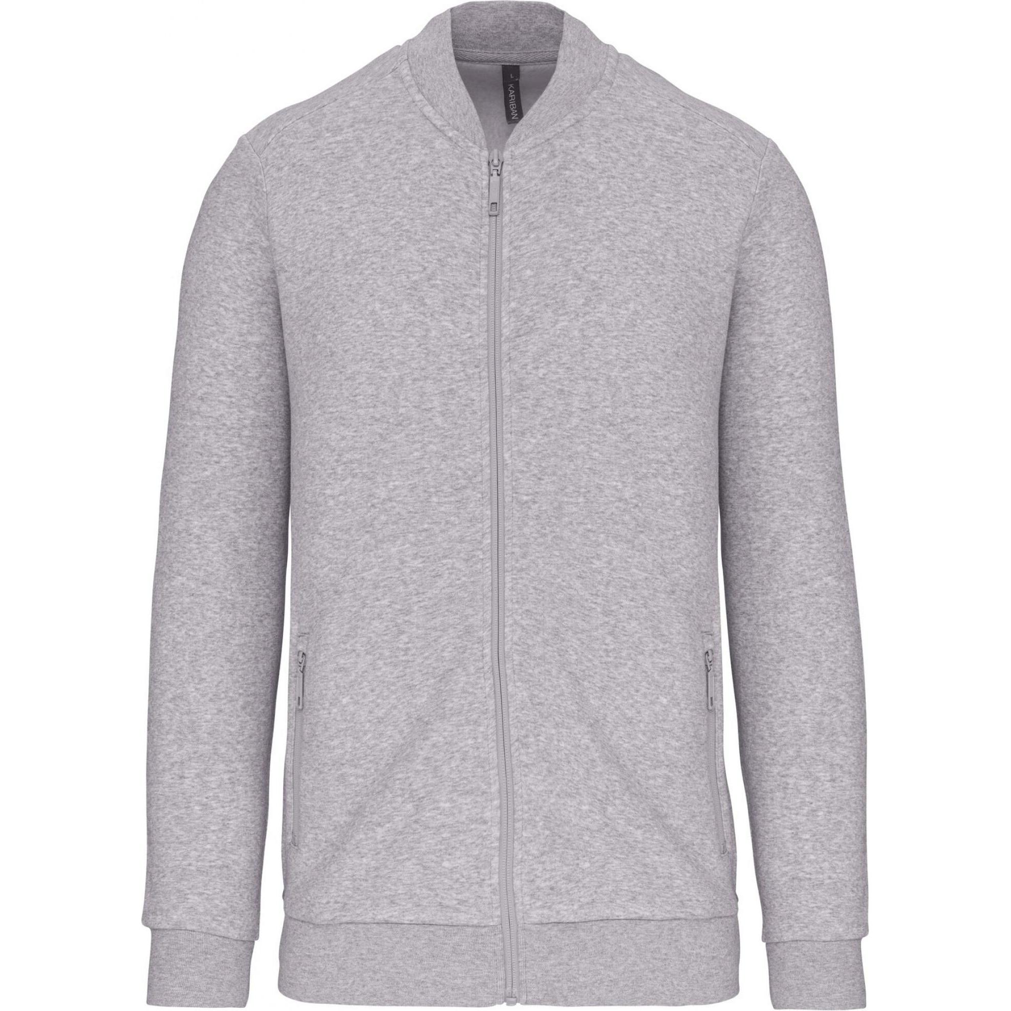 Kariban, Herren, Jacke, Fleecejacke mit Reissverschluss (XS), Grau, XS