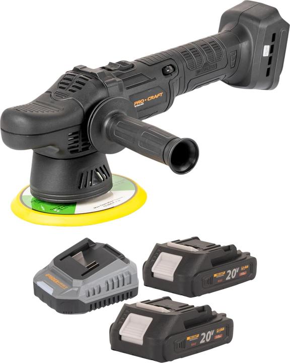 Produktbild Procraft PM20bb Akku Poliermaschine 20 V 150 mm + 2x Akku 2,0 Ah + Ladegerät