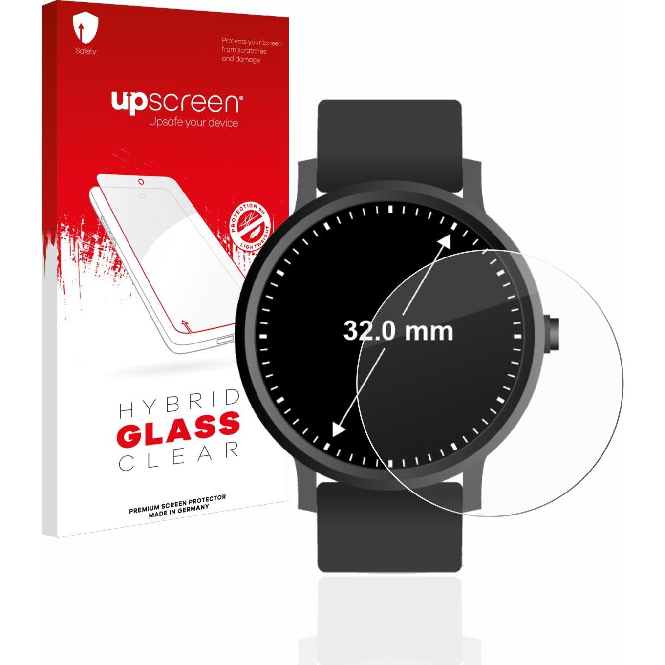 upscreen Scratch Shield Panzerglasfolie, Smartwatch Schutzfolie, Transparent