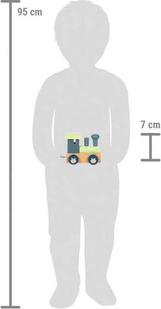 Immagine prodotto small foot - Holzbuchstabenzug Polar - Lokomotive Blau Grün - 12 Stück