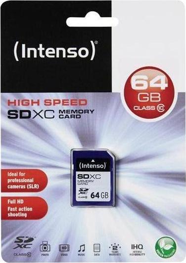 Immagine prodotto Intenso SD Class 10 (64 GB, SDXC, U1)