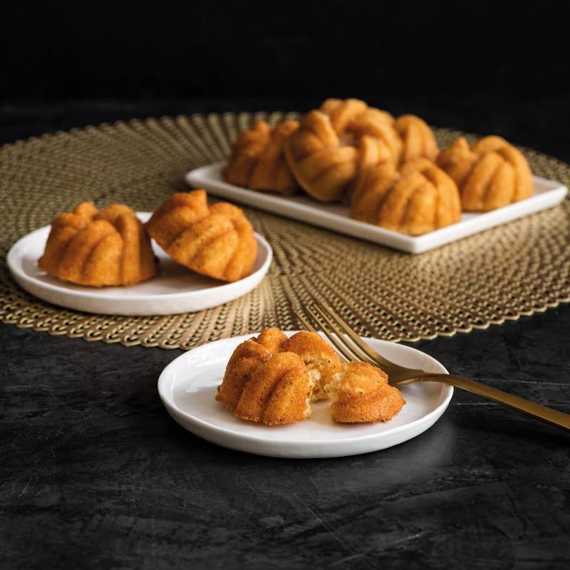Thumbnail - Nordic Ware 75th Anniversary Braided Mini Bundt Pan, Backform, Gold