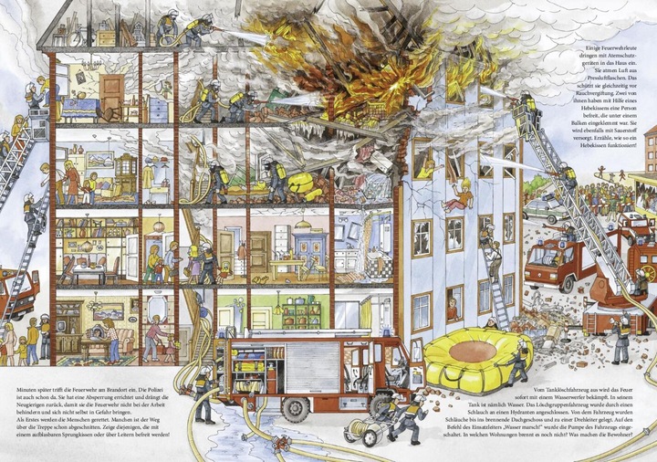 Produktbild Wimmelbuch Feuerwehr (Deutsch, Schwager & Steinlein Verlag, 2024)