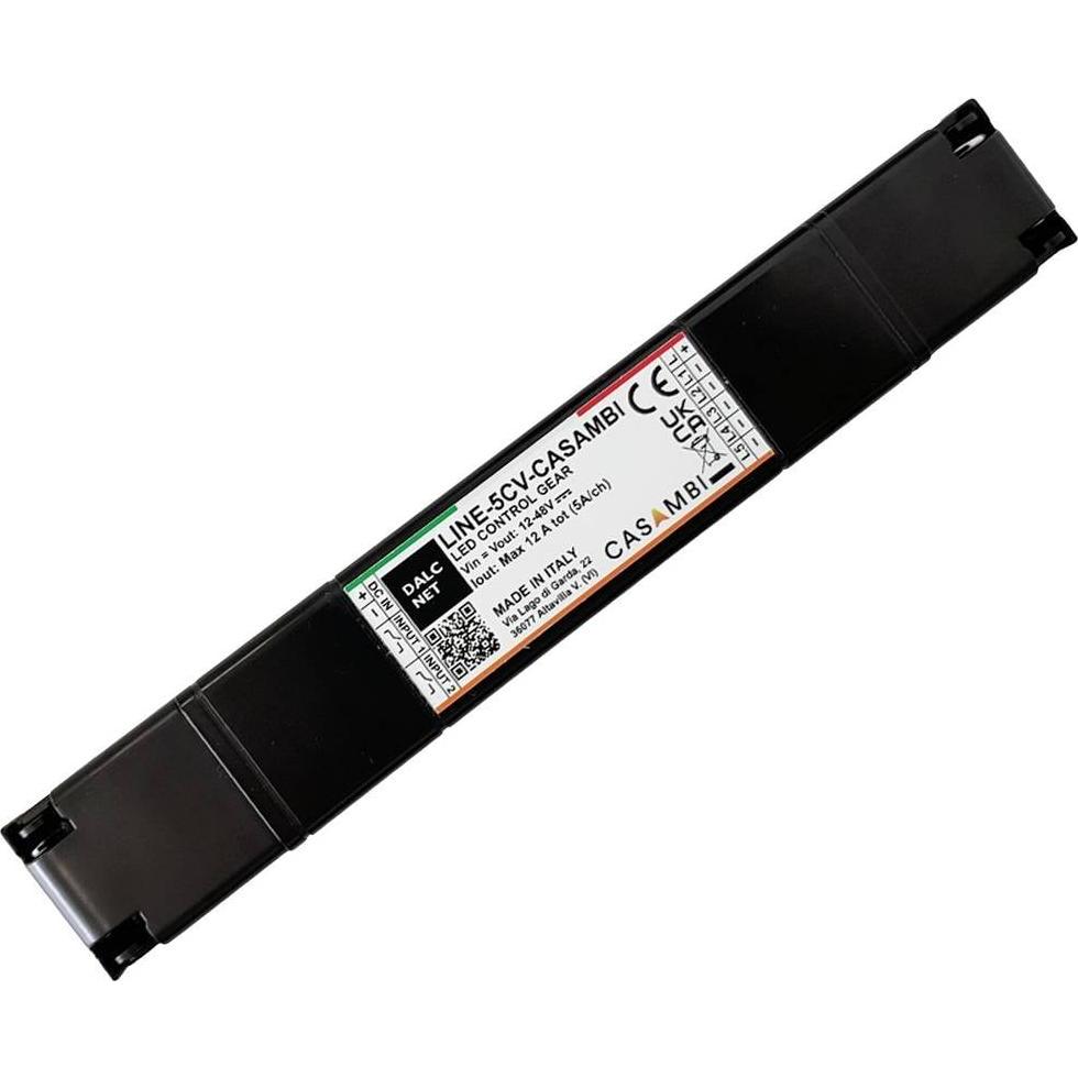Dalcnet Dimmer 12V-48V 5A CV Casambi 5 Ausgänge, Pulsante + Interruttore