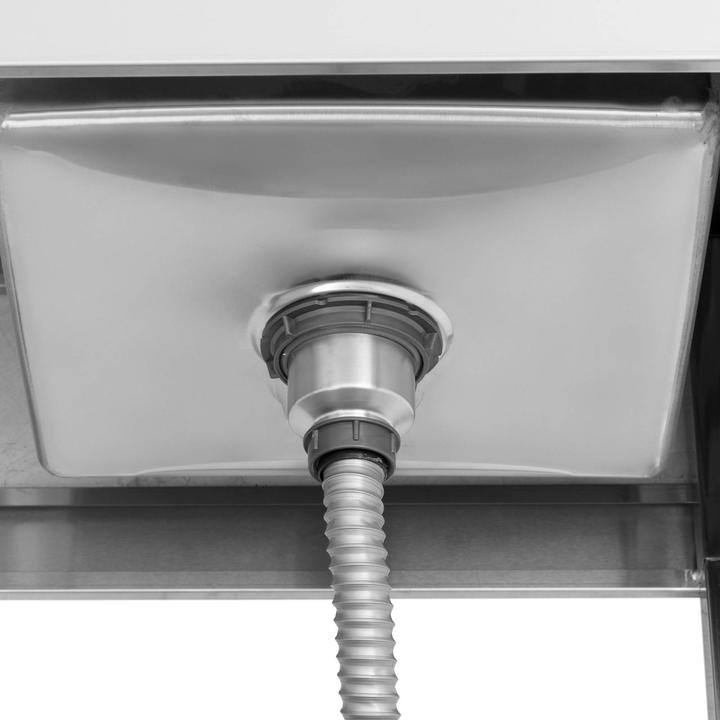 Actual product image Royal Catering Spültisch 1 Becken zu 400 x 400 x 250 mm Ablage Edelstahl-Spültisch Gastro
