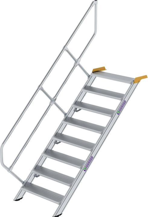 Produktbild Munk Treppe 45° Stufenbreite 800 mm 8 Stufen Aluminium geriffelt (Trittleiter, 180 cm)