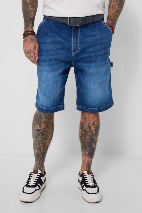 Image du produit Joe Browns Denim Carpenter Shorts with Hammer Loop – Mid Wash (30)