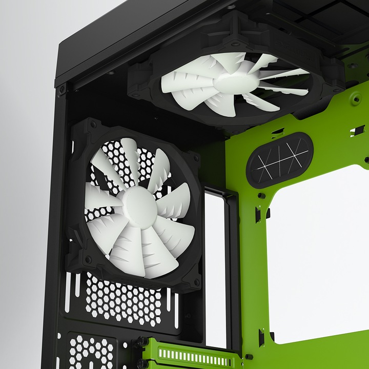 Produktbild Phanteks Enthoo Primo Special Edition, schwarz/grün (E-ATX, mATX, ATX)