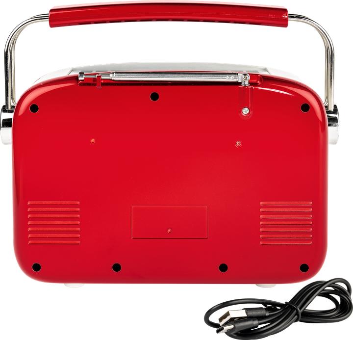 Actual product image Thomson Retro Bluetooth Radio w/ Solar Charging - Red (Bluetooth)