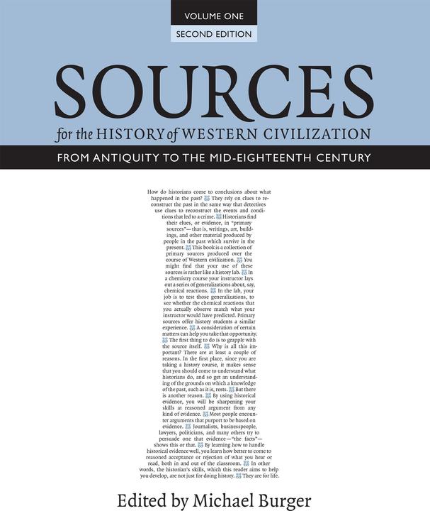 Produktbild Sources for the History of Western Civilization, Volume I (Englisch, Michael Burger, 2015)