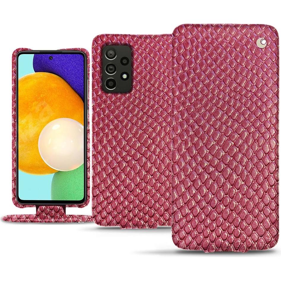 Noreve Lederschutzhülle vertikal (Samsung Galaxy A52), Smartphone Hülle, Rosa
