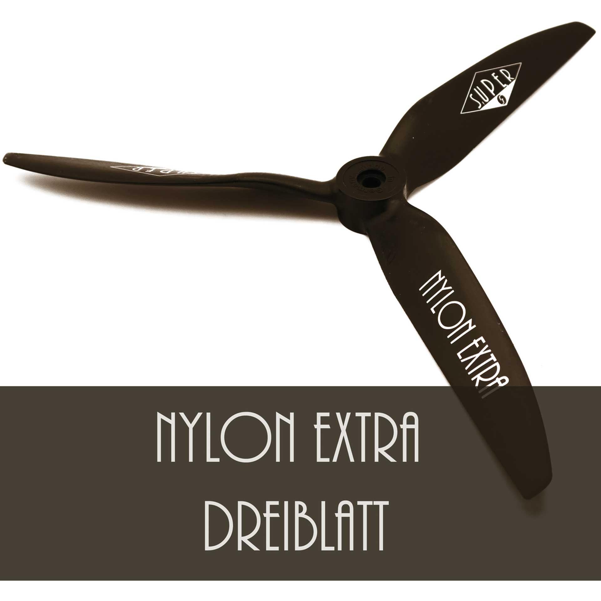 Super nylon extra 3-blatt luftschraube 40x25 cm 16x10" schwarz rechts