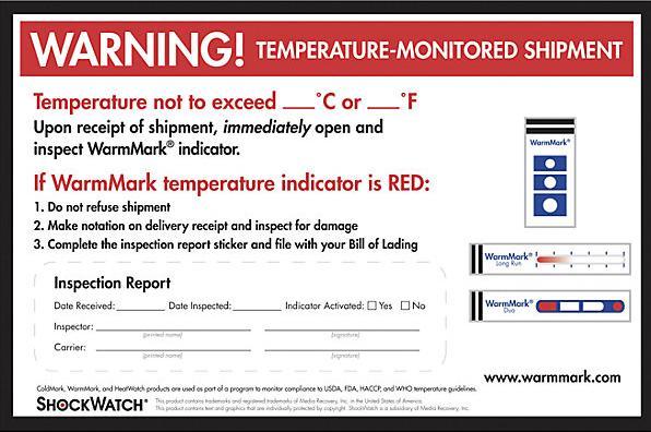 Nutritional values and ingredients kaiserkraft WarmMark® warning label