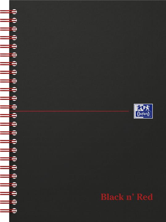 Image du produit Oxford Livre à spirale Noir et Rouge (A5, À rayures, Couverture rigide)