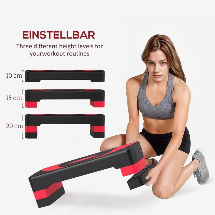 Actual product image Homcom Steppbrett Kunststoff Schwarz+Rot