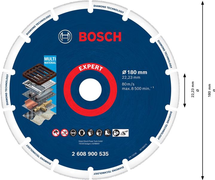 Produktbild Bosch Professional Zubehör EXPERT Diamond Metal Wheel Trennscheibe, 180 x 22,23 mm