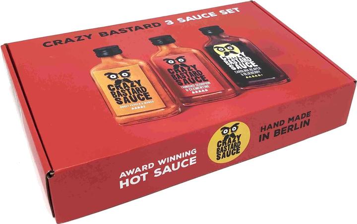 Immagine prodotto Crazy Bastard Sauce Set di 3 salse piccanti (3 x 100 ml) - Salsa piccante (860 g)
