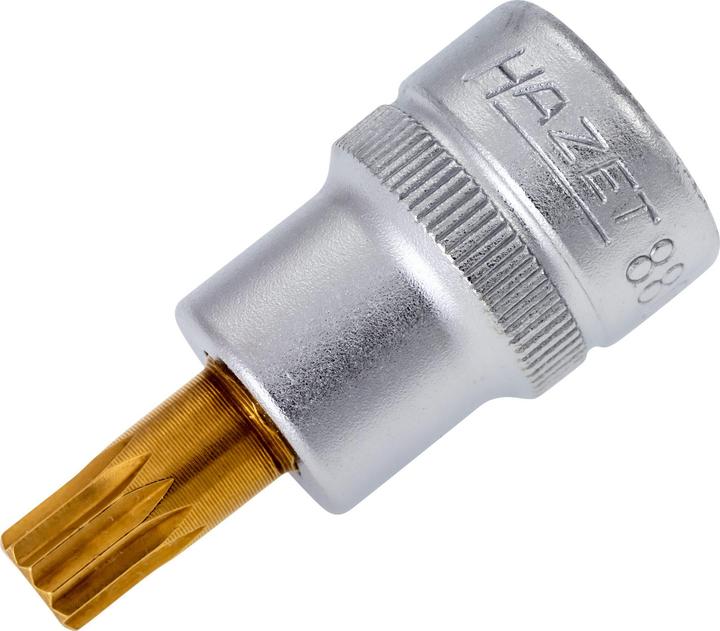 HAZET Screwdriver socket 8808-8 ∙ Square, hollow 10 mm (3/8 inch) ∙ Internal serration profile XZN …