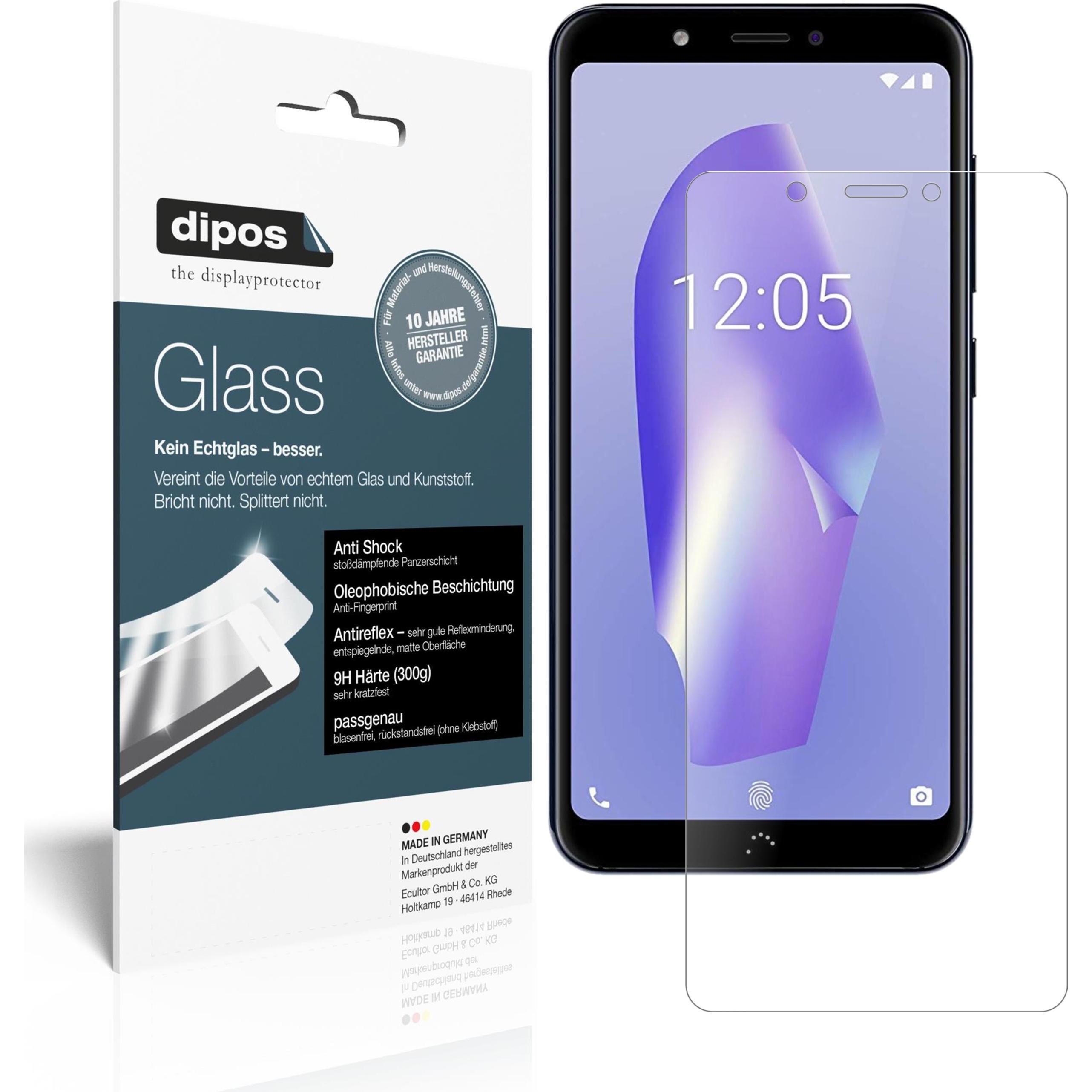 Dipos Displayschutz Anti-Shock (2 Stück, BQ Aquaris C), Smartphone Schutzfolie, Transparent
