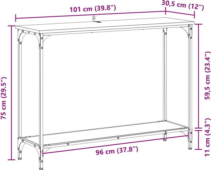 Image du produit vidaXL Konsolentisch (30.50 x 30.50 x 75 cm)
