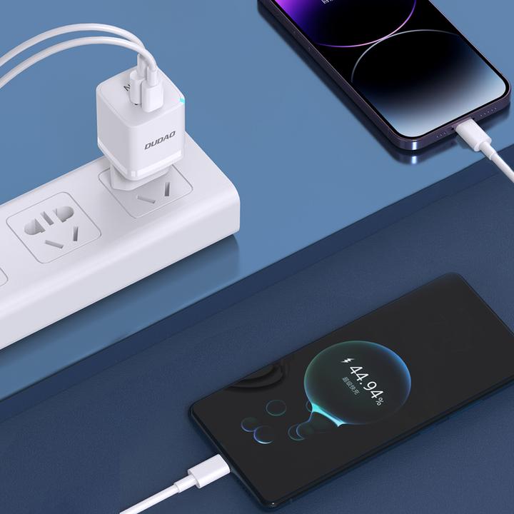 Productafbeelding Dudao Wandladegerät GaN 33W PPS USB C/USB A13Pro - weiss (33 W)