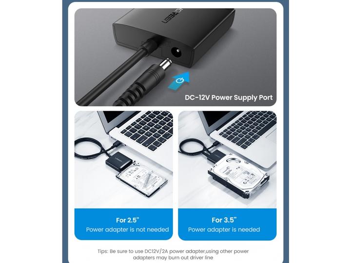 Productafbeelding Ugreen USB 3.0 naar SATA Converter Adapter 2.5" SATA SSD HDD naar USB 3.0