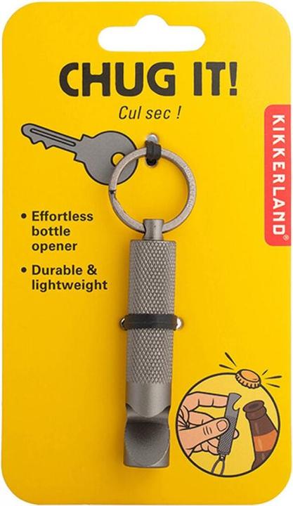 Actual product image Kikkerland - Chug It! - 0.5 inches diameter x 2.75 inches length (Bottle opener)