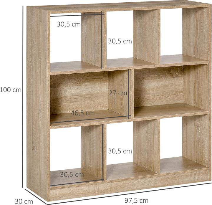 Immagine prodotto Homcom Standregal Spanplatte, MDF Eiche (97.50 x 30 x 100 cm)
