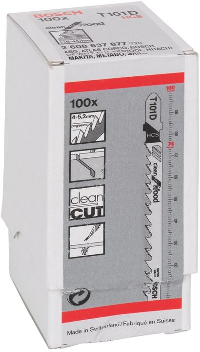 Image du produit Bosch Professional Zubehör Lame de scie sauteuse T 101 D Clean for Wood, pack de 100