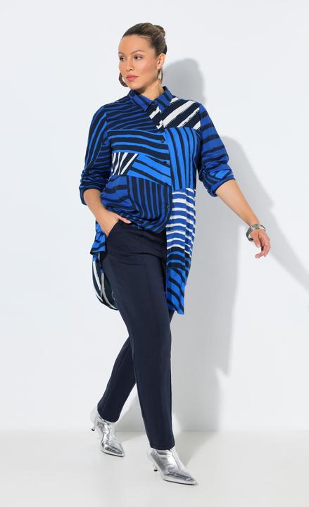 Immagine prodotto Ulla Popken Camicia dal taglio svasato con righe, collo da camicia e maniche lunghe (56)