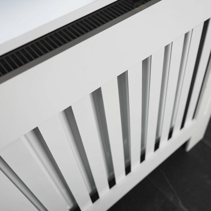 Image du produit Toboli Cache-radiateur blanc 172x19x82cm Couverture de chauffage décorative en MDF Tablette Étagère