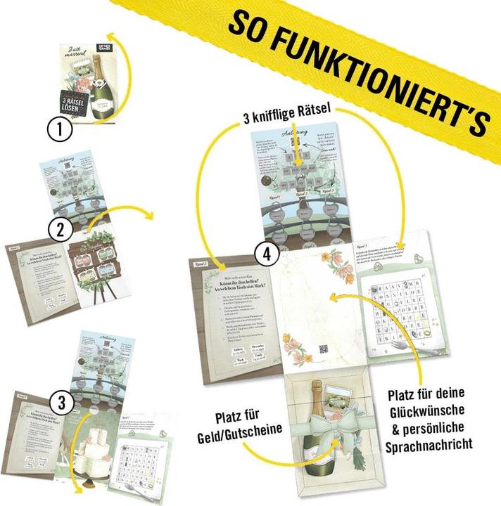 Actual product image Hidden Games Just Married (wedding card) - puzzle card (Danish, 1 Players)