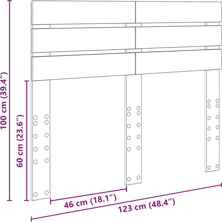 Image du produit vidaXL Kopfteil (3 x 123 x 100 cm)