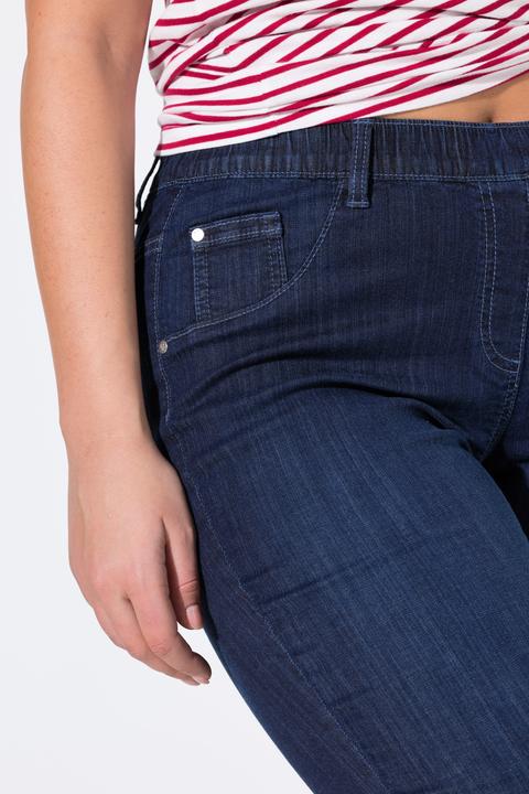 Immagine prodotto Ulla Popken Jeans Capri modello Sienna con taglio della gamba aderente e cintura elastica (50)