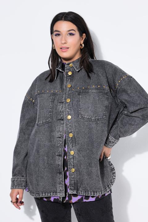 Immagine prodotto Studio Untold Camicia di jeans dal taglio oversize con stile vintage e rivetti decorativi (58, 60)
