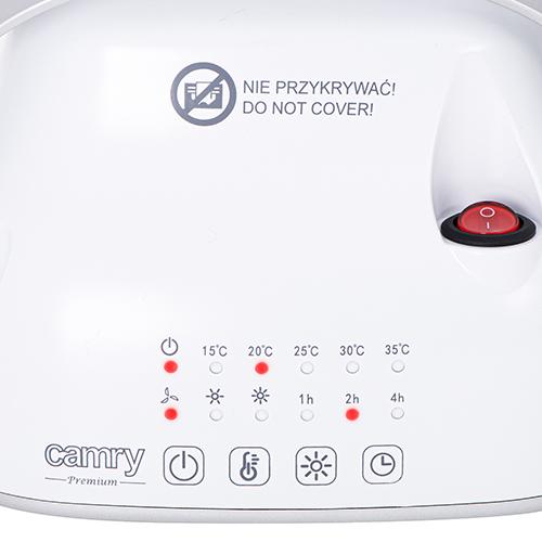 Actual product image Camry Heater CR 7732 Ceramic, 1500 W, Number of power levels 2, Suitable skirta rooms iki 15 m², Baltas (1500 W)