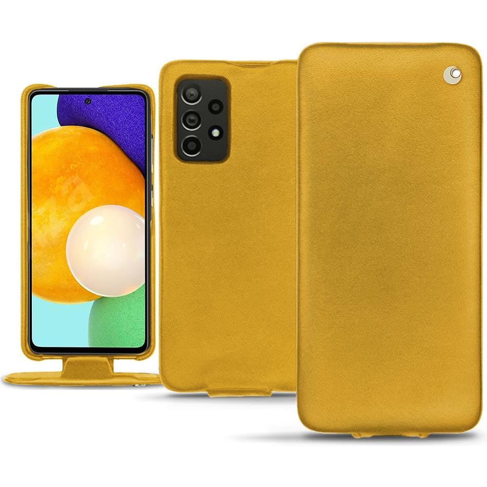 Noreve Lederschutzhülle vertikal (Samsung Galaxy A52), Smartphone Hülle, Orange