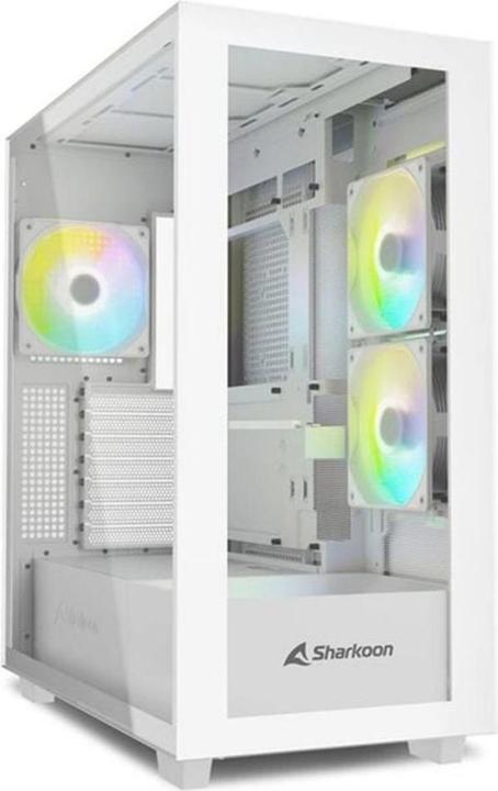 Actual product image Sharkoon Rebel C60 RGB ATX White (ATX, Mini-ITX, mATX)