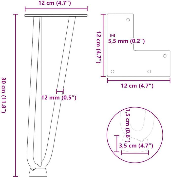 Immagine prodotto vidaXL Haarnadelbein