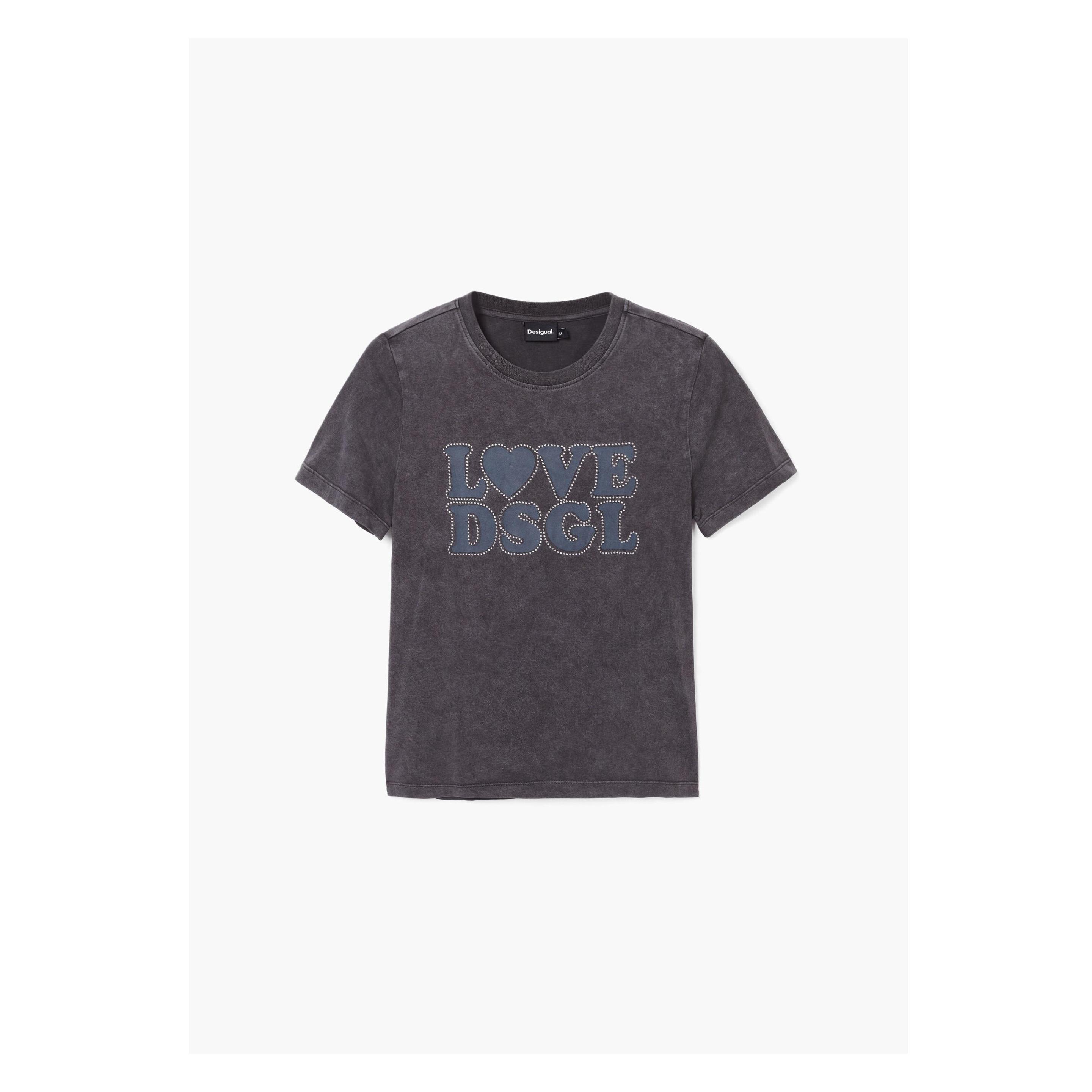 Desigual, Damen, Shirts, T-shirt Desigua Ove, Schwarz, (L)